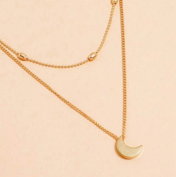 *Nevaria* Moon Layered Necklace - Picture 3 of 4